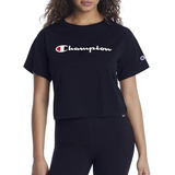 Polera Mujer The Cropped Graphic Mujer Champion Negro