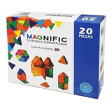 Bloques Para Armar Magnéticos De Magnific Kbm-20aru Tiles 20 Piezas Didacticas Educativas