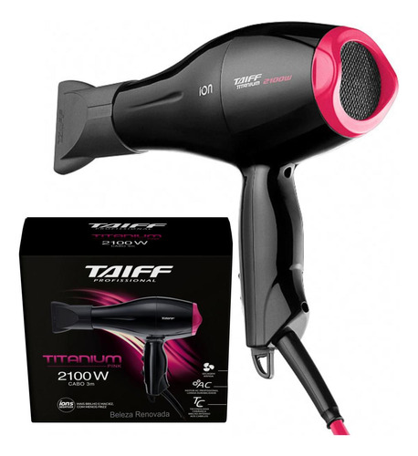 Secador De Cabelo Taiff Titanium Profissional 2100 Rosa Pink