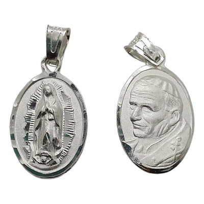 Medalla Escapulario De Virgen De Guadalupe Y Juan Pablo 2do | Meses sin interés