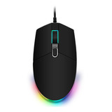 Mouse Gamer Ratón Óptico Usb Con Luz Led Rgb Sentry Gaming Color Negro