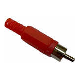 25 Unidades Ficha Plug Rca Rojo Macho Cola Plastica P/cable