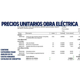 Análisis De Precios Unitarios Obra Eléctrica 2023