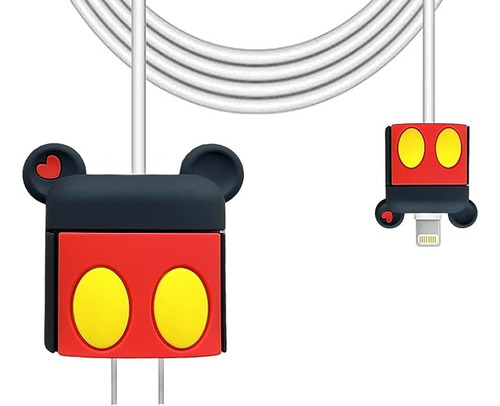 Funda De Cargador Y Cable Para iPhone Dibujos Animados Suave