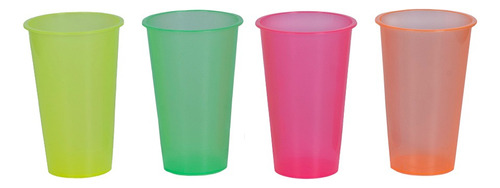 50 Vasos Reutilizable Plástico Colores Translucido Evento 