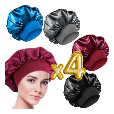Gorro Grande Satén Seda Elástico Suave 4pz + Antifaz F Color Paquete 1 | MercadoLibre