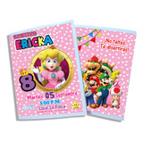 30 Libros P Colorear Fiesta Invitación Peach Mario Bros