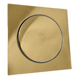 Ralo Click Dourado 15x15 Tampa Aço Inox Banheiro Escoamento