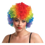 Costume Culture Womens Rainbow Clown Afro Peluca