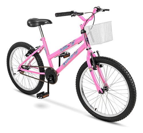 Bicicleta Aro 20 Infantil Menina Criança Bike Mtb C/cesta 