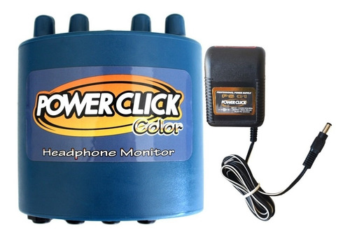 Amplificador De Fone Power Click Color Azul + Fonte