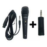 Microfone Karaoke Na Tv Dinâmico Cardióide Com Fio + Plug P2
