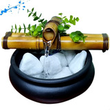 Fonte Cascata Dágua Bacia Bambu Feng Shui Garden Decorativa