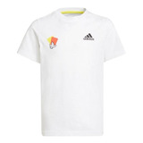 Polera Niño adidas Gu3711 Mascot Number Blanco