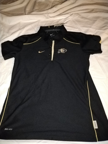 Playera Nike Tipo Polo Talla Chica Negra Con Dorado