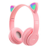 Auriculares Inalámbricos Catear D47 Rosa Con Luz Led