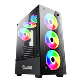 Gabinete Gamer Vidrio 6rgb Multicolor Atx Sin Fuente