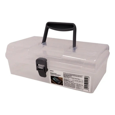 Miniso Caja De Almacenamiento Rectangular Con Broche Y Asa S Color Transparente