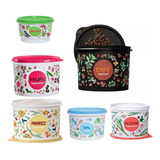 Tupperware Conjunto Mantimento Floral 6 Peças 