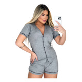 Pijama De Amamentação Curto Maternidade Com Botão Promoção