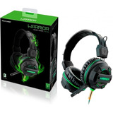 Headset Gamer Multilaser Warrior Magne Preto/verde P2 Ph143