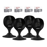 4 Câmeras Wi-fi Imx C Black Mibo Intelbras + Sd 32gb Ultra