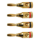 8pcs 4mm Banhado A Ouro Musical Áudio Alto-falante Cabo Fio