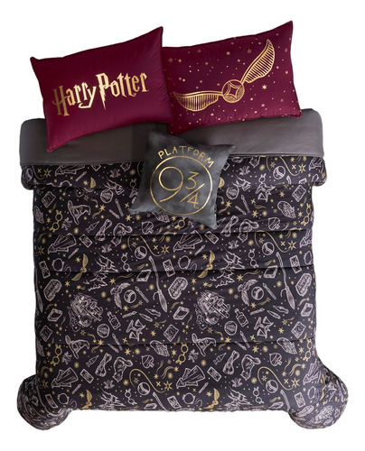 Edredón King Size Harry Potter C/ Fundas Y Cojín Vianney