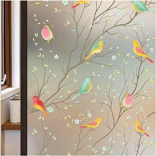 Papel Adhesivo Ventana Baño Pajaros 2 Mt X 89 Cm