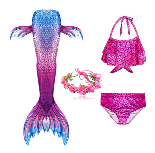 Traje De Baño Para Niños Cola De Sirena Verano Cosplay