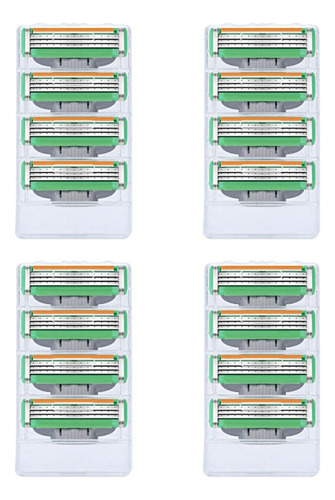 16 Unidades Compatíveis Com Lâminas De Barbear Gillette Mach