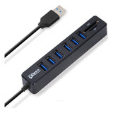 Hub 6 Puertos Multi Usb 3.0 Adaptador Con Lector Tarjeta Sd