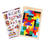 Tetris En Madera Juguete Didáctico Puzzle Rompecabezas 40 Pz