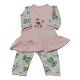 Conjunto Blusa E Leguing  Algodão Bordada Bebe