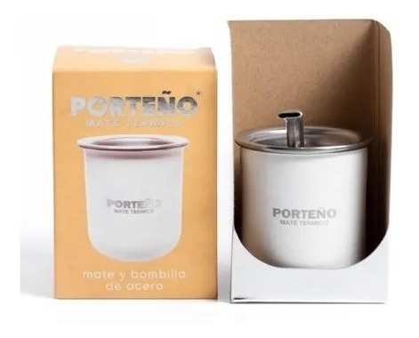 Mate Y Bombilla Porteño Acero Inoxidable Térmico Caja Regalo