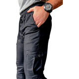 Pantalón Hombre Jogger Cargo Gabardina Elastizada T.especial