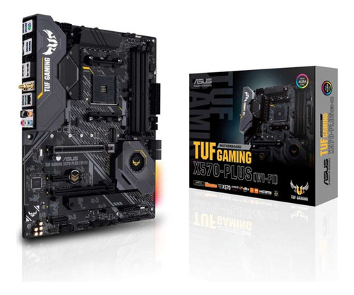 Motherboard Asus Tuf Gaming X570 Plus Wifi Amd Am4 Rgb Jmc Color Negro