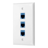 Placa De Pared Ethernet De 3 Puertos, Placa De Pared Rj45 Co