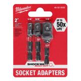 Set 3 Adaptadores Para Dados Milwaukee Shockwave.- E.o