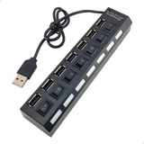 Hub Usb 2.0 C/ 7 Portas Switch On E Off Led Indicador