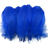 Plumas Decorativas Artificiales Azul Oscuro Paquete X 20