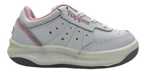 Zapatillas Topper Colegial X Forcer Niñas - Blanco Rosa