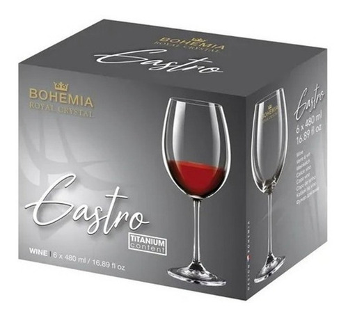 Copa De Cristal Bohemia 480 Ml- Set X6 U