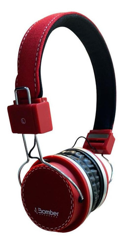 Auriculares Vincha Bomber Modelo Nuevo Aux Negro Rojo Hb02