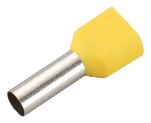 Terminal Conector Tubular Ilhós Duplo 6,0mm Amarelo