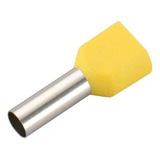 Terminal Conector Tubular Ilhós Duplo 6,0mm Amarelo