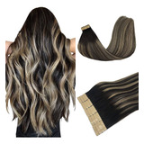 Extensiones Cabello Real 50gr 20in Balayage Negro Natural A