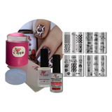 Kit De Placas E Carimbos Decoração De Unhas Placas Pequenas