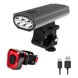 Luz Linterna Bicicleta Set Delantera Trasera Usb Impermeable