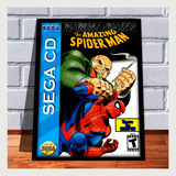 Quadro Decorativo Capa A4 Gamer Sega Cd Amazing Spiderman